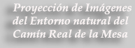 Proyecci&oacute;n de im&aacute;genes del entorno del Cam&iacute;n Real de la Mesa..